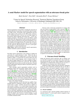A semi-Markov model for speech segmentation with an utterance