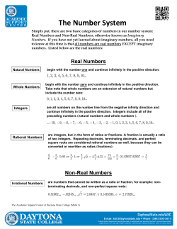 The Number System - Daytona State College