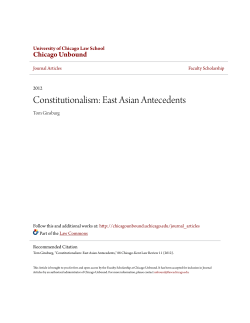 Constitutionalism: East Asian Antecedents