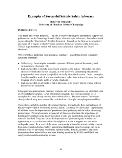 Examples of Successful Seismic Safety Advocacy