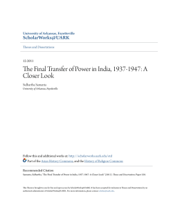 The Final Transfer of Power in India, 1937