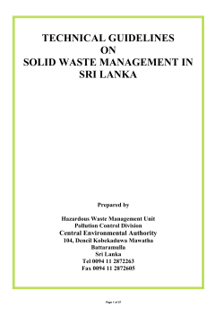 technical guidelines on solid waste management in sri lanka