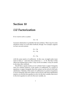 Section 10 LU Factorization
