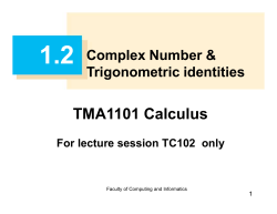 TMA1101 Calculus