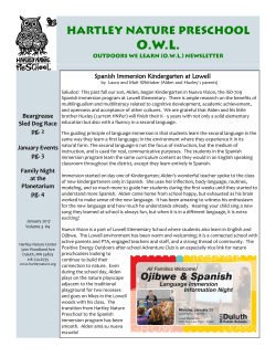 January 2017 OWL - Hartley Nature Center