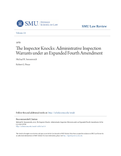 Administrative Inspection Warrants under an