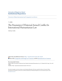 The Parameters Of Internal Armed Conflict In International