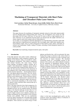Machining of Transparent Materials with Short Pulse and Ultrashort