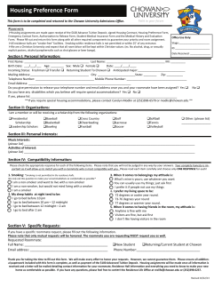 Housing Preference Form
