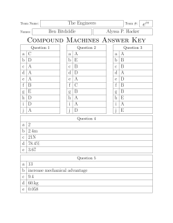 Compound Machines Answer Key