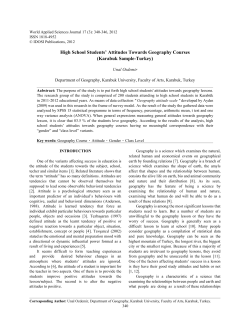 High School Students` Attitudes Towards Geography