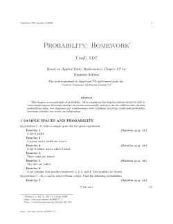 Probability: Homework