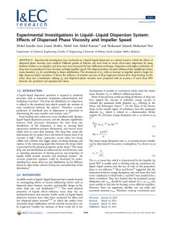 Effects of Dispersed Phase Viscosity and Impeller Speed