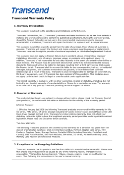 Transcend Warranty Policy
