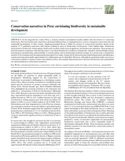 Conservation narratives in Peru: envisioning biodiversity in