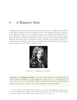 8 | L`H&ocirc;pital`sRule