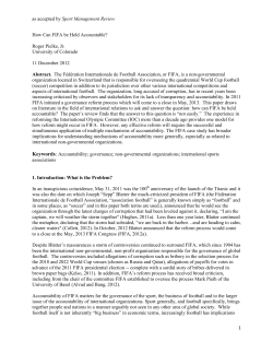 as accepted by How Can FIFA be Held Accountable? Roger