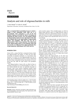 Analysis and role of oligosaccharides in milk