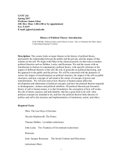 Syllabus - Department of Government and Politics