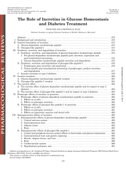 The Role of Incretins in Glucose Homeostasis and Diabetes Treatment