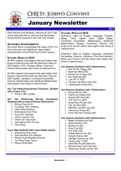 January Newsletter - CHIJ St. Joseph`s Convent
