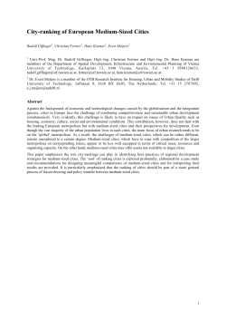 City-ranking of European Medium-Sized Cities