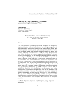 Projecting the Future of Canada`s Population: Assumptions