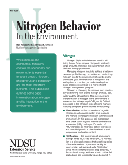 Nitrogen Behavior - NDSU Agriculture