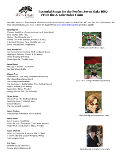 Essential Songs for the Perfect Seven Oaks BBQ From the J. Lohr