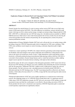 Exploratory Design of a Reactor/Fuel Cycle Using Spent Nuclear