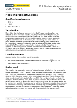 OCR Physics A 25.2 Nuclear decay equations Application