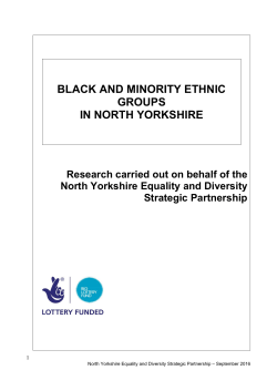 BLACK AND MINORITY ETHNIC GROUPS IN NORTH YORKSHIRE