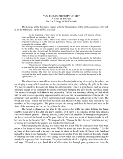 Part 5A The Liturgy of the Eucharist - St John Church