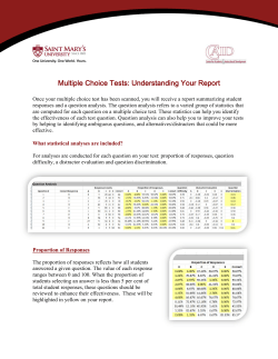 Multiple Choice Exam Report