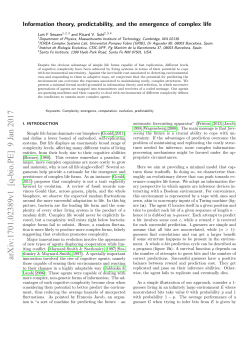 Information theory, predictability, and the emergence of complex life
