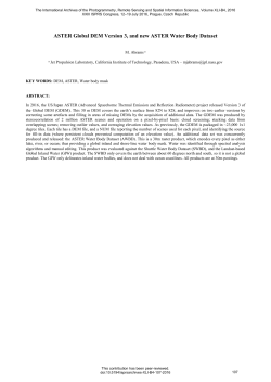 ASTER Global DEM Version 3, and new ASTER Water Body Dataset