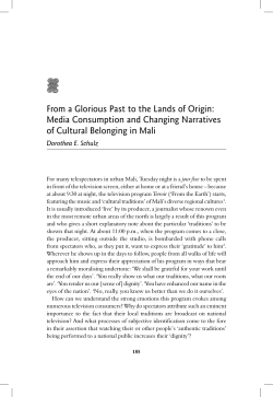 From a Glorious Past to the Lands of Origin