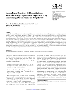 Unpacking Emotion Differentiation: Transforming Unpleasant