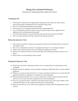 Hiring New Assistant Professors Twenty