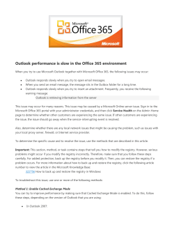 Outlook performance is slow in the Office 365 environment