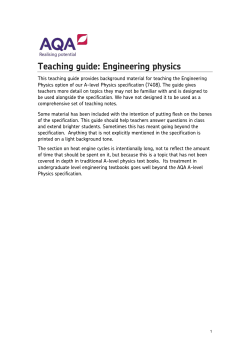 AS and A-level Physics Engineering physics Teaching guide