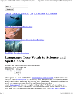 Languages Lose Vocab to Science and Spell