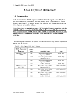 OSA-Express3 Definitions