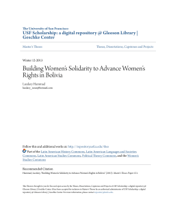 Building Women`s Solidarity to Advance Women`s Rights in Bolivia