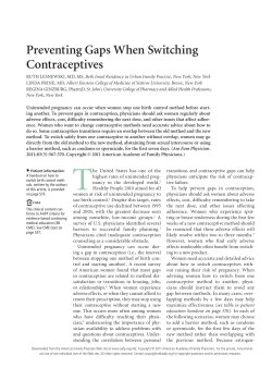 Preventing Gaps When Switching Contraceptives