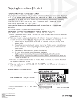Shipping Instructions | Product