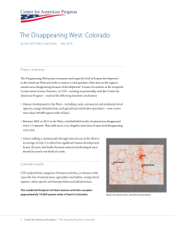The Disappearing West: Colorado