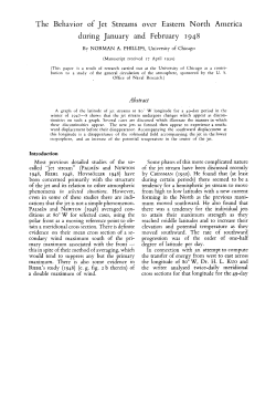 The Behavior of Jet Streams over Eastern North America during