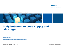 Italy Between Excess Supply and Shortage