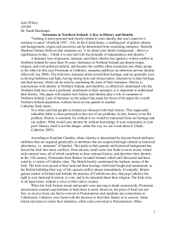 Surnames in Northern Ireland - Feminist Last Naming Practices